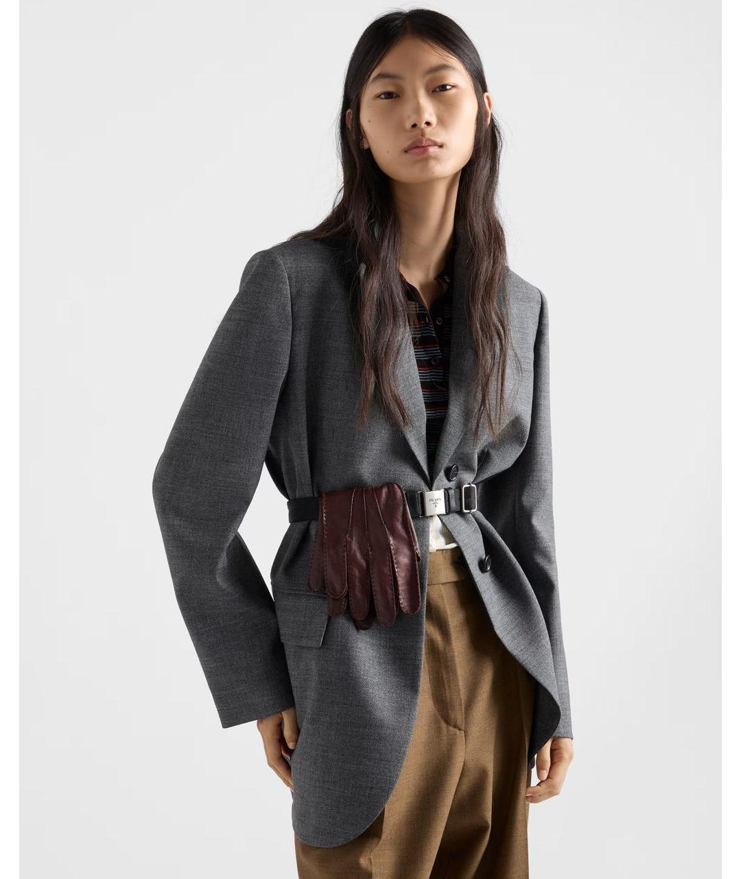 PRADA Серая шерстяная куртка, фото 4