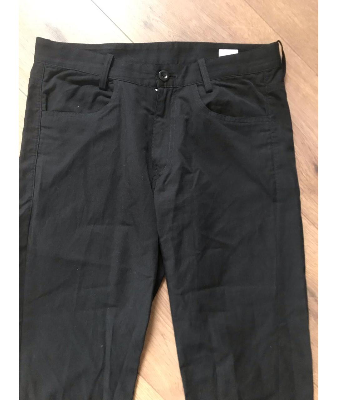 YOHJI YAMAMOTO Черные хлопковые повседневные брюки, фото 2