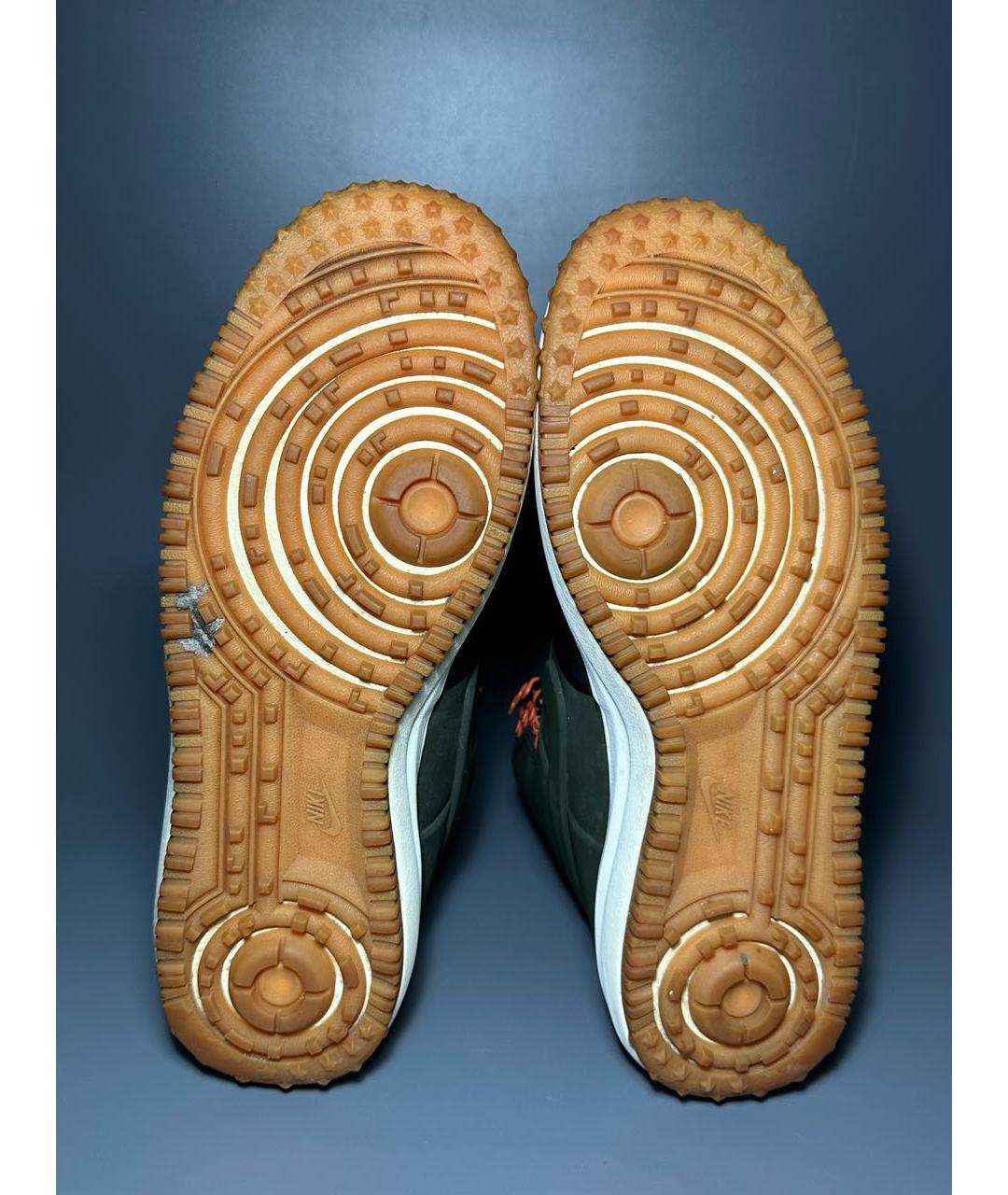 NIKE Зеленые нубуковые высокие кроссовки / кеды, фото 7