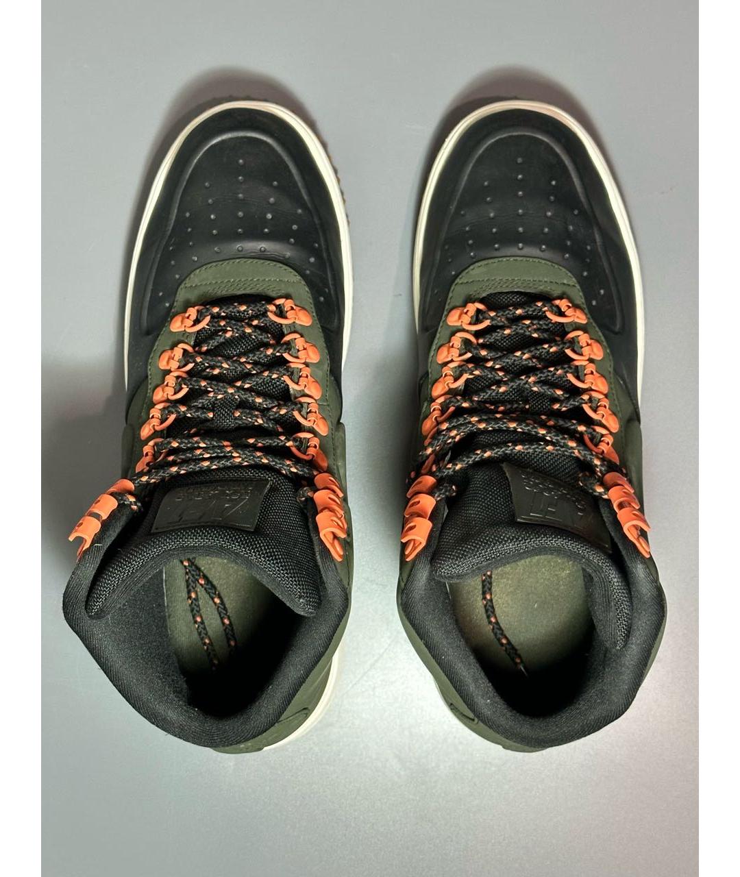 NIKE Зеленые нубуковые высокие кроссовки / кеды, фото 3