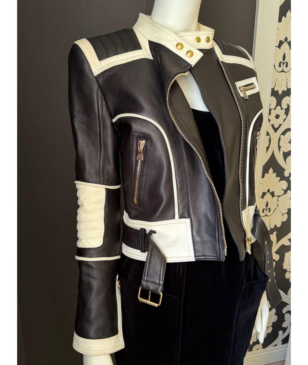 BALMAIN Черная кожаная куртка, фото 3