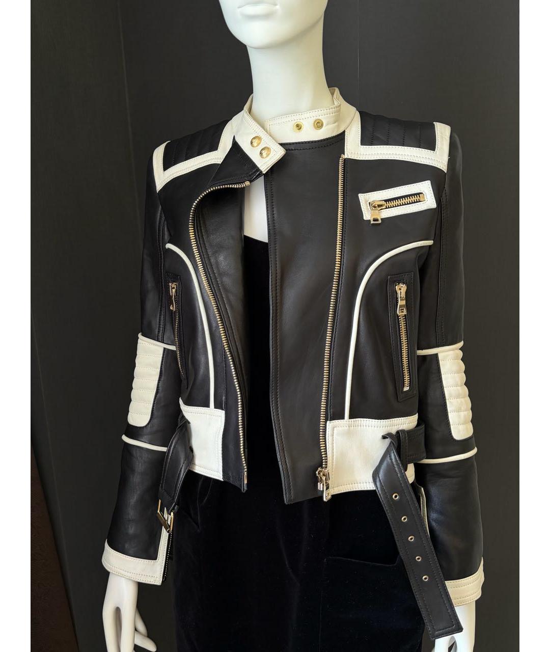 BALMAIN Черная кожаная куртка, фото 2