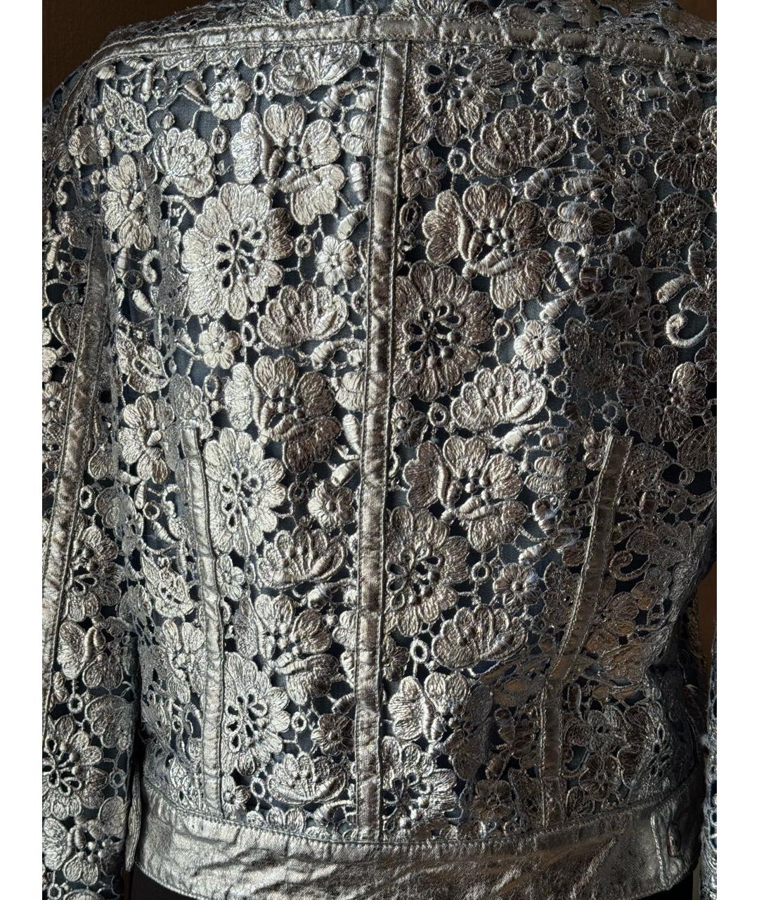 ERMANNO SCERVINO Серебряная хлопковая куртка, фото 4