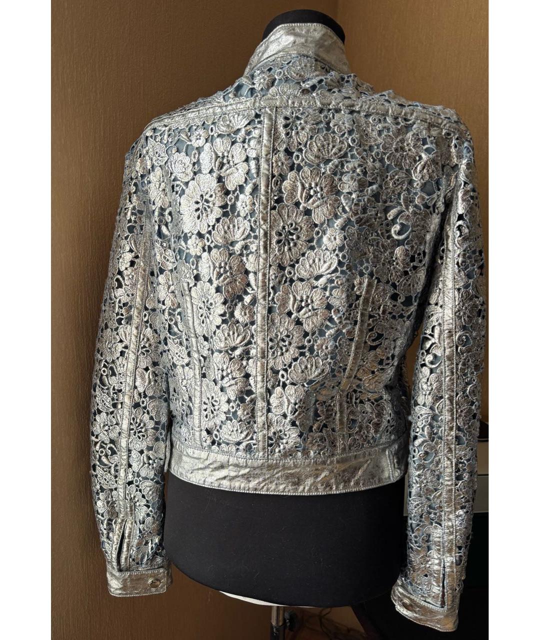 ERMANNO SCERVINO Серебряная хлопковая куртка, фото 2