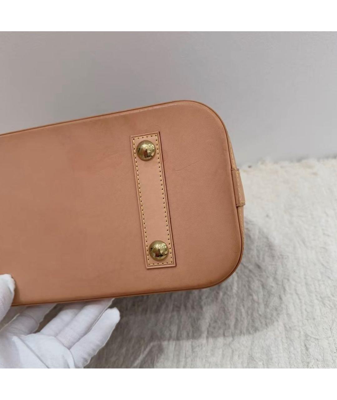 LOUIS VUITTON Коричневая кожаная сумка с короткими ручками, фото 6