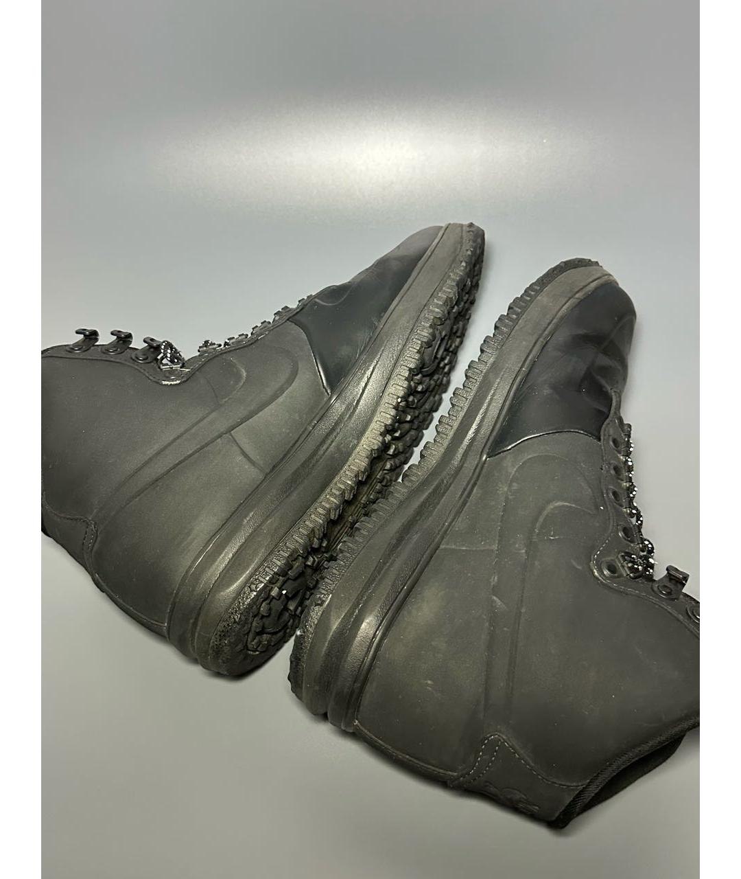 NIKE Черные нубуковые высокие кроссовки / кеды, фото 8