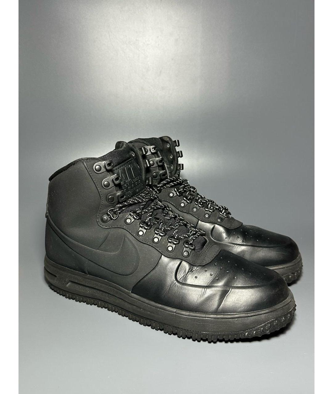 NIKE Черные нубуковые высокие кроссовки / кеды, фото 5