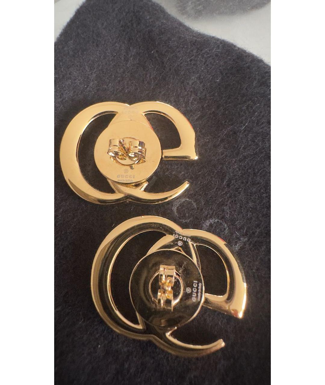GUCCI Золотые латунные серьги, фото 2