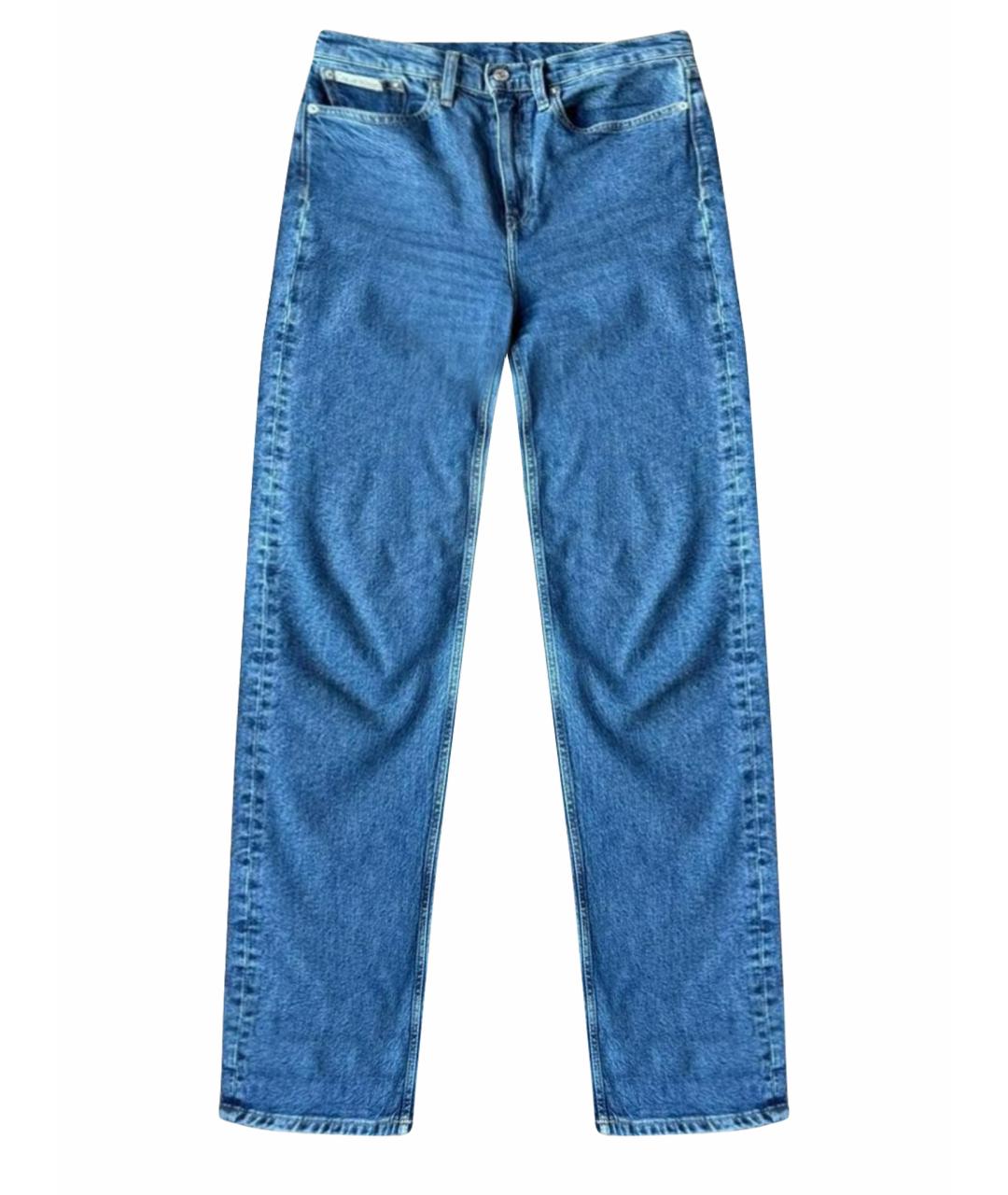 CALVIN KLEIN Синие хлопковые прямые джинсы, фото 9