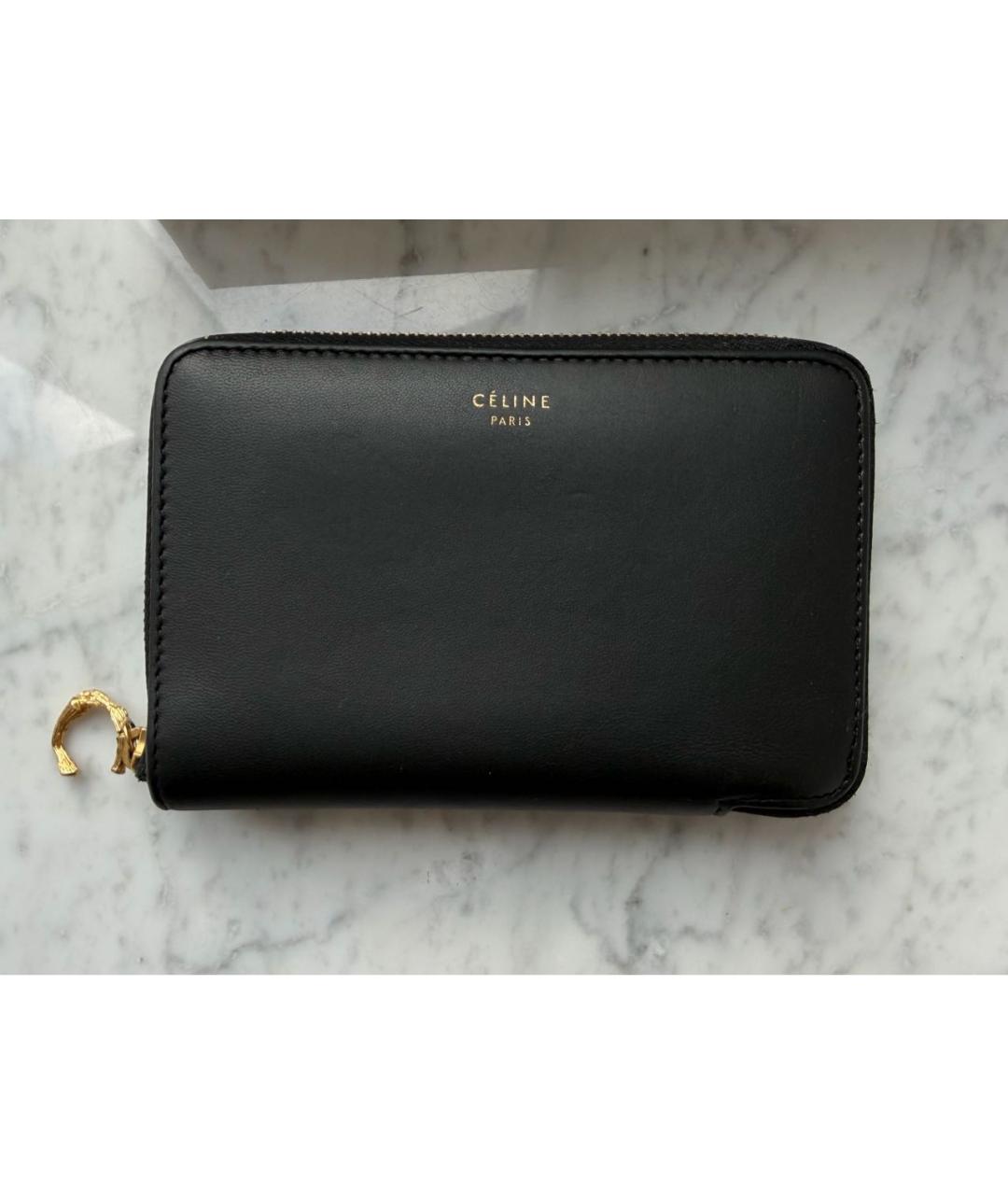 CELINE Черный кожаный кошелек, фото 8