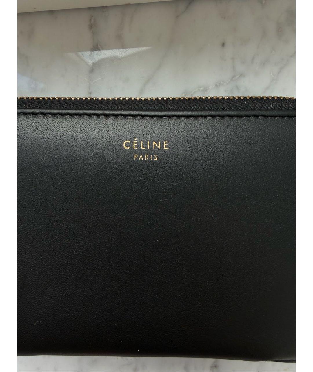 CELINE Черный кожаный кошелек, фото 3