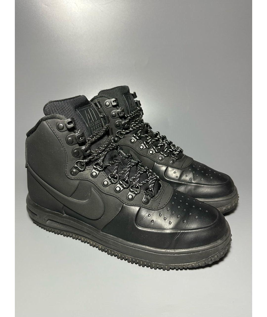 NIKE Черные нубуковые высокие кроссовки / кеды, фото 5