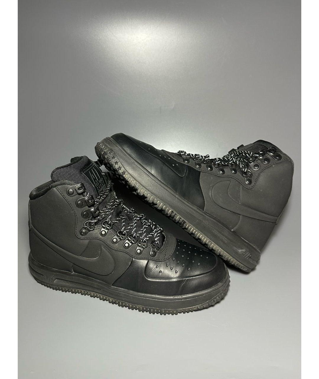NIKE Черные нубуковые высокие кроссовки / кеды, фото 6