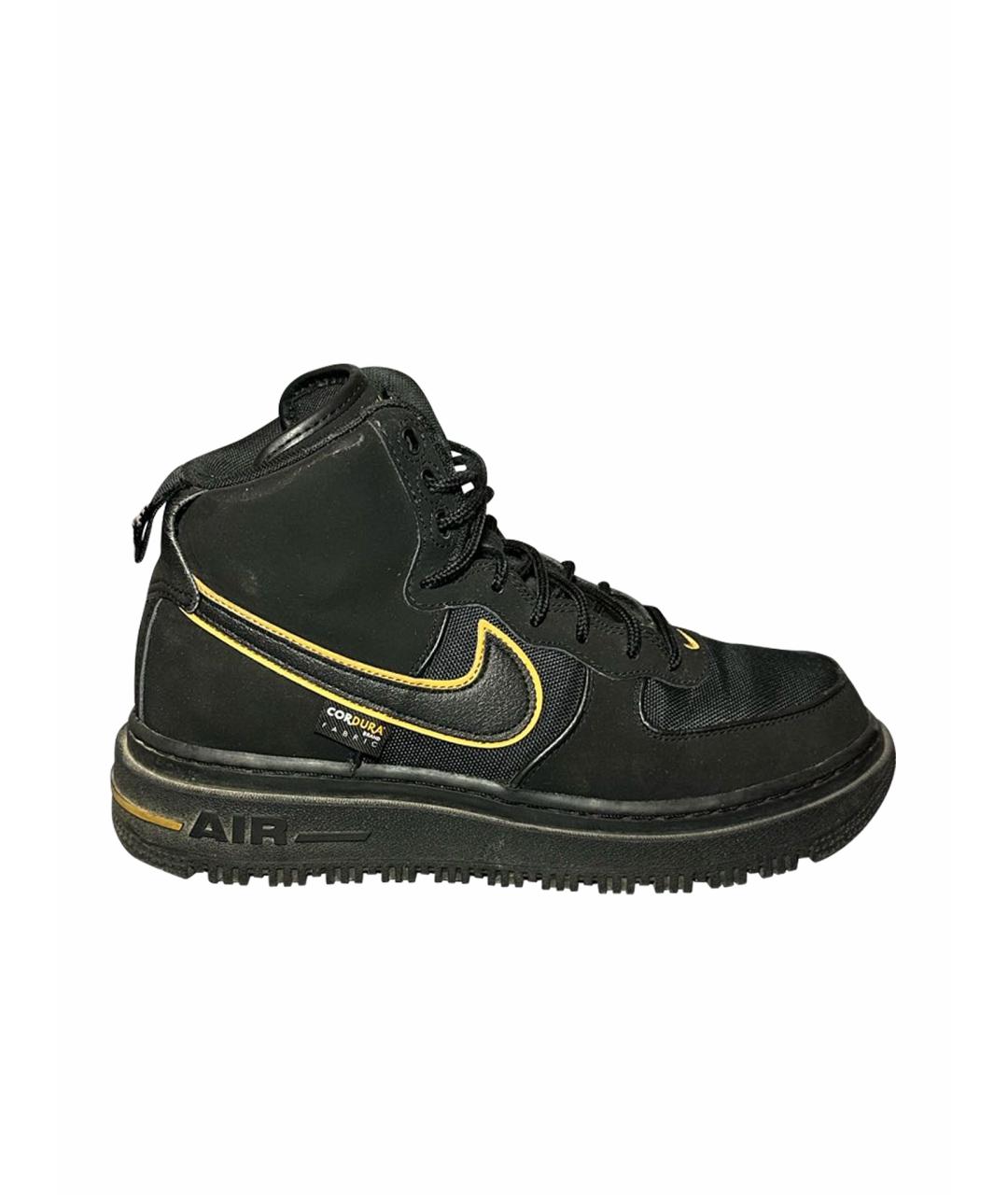 NIKE Черные нубуковые высокие кроссовки / кеды, фото 1