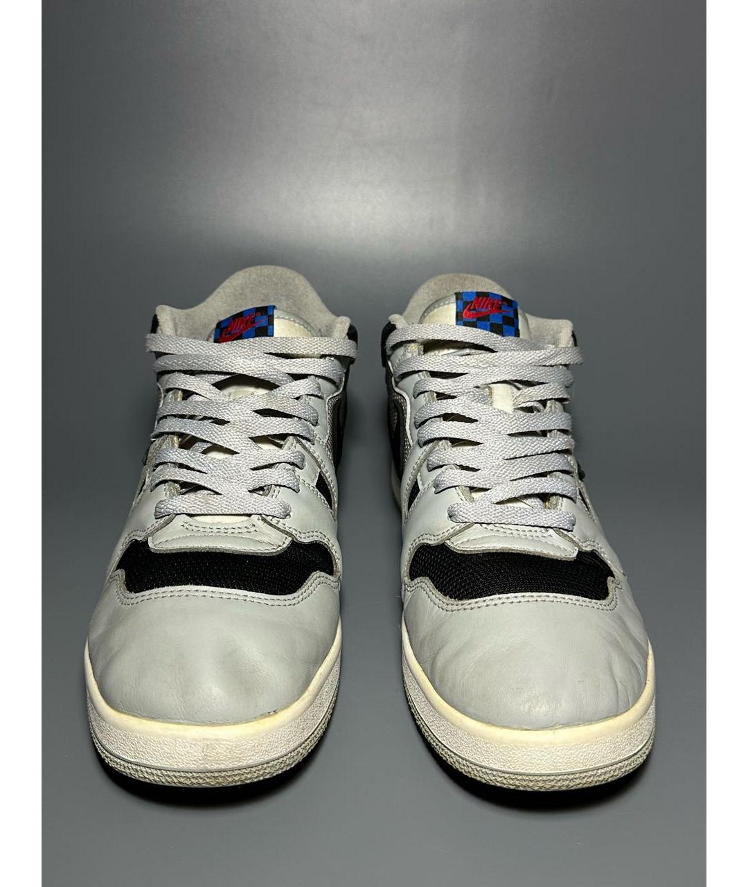 NIKE Серые кожаные высокие кроссовки / кеды, фото 2