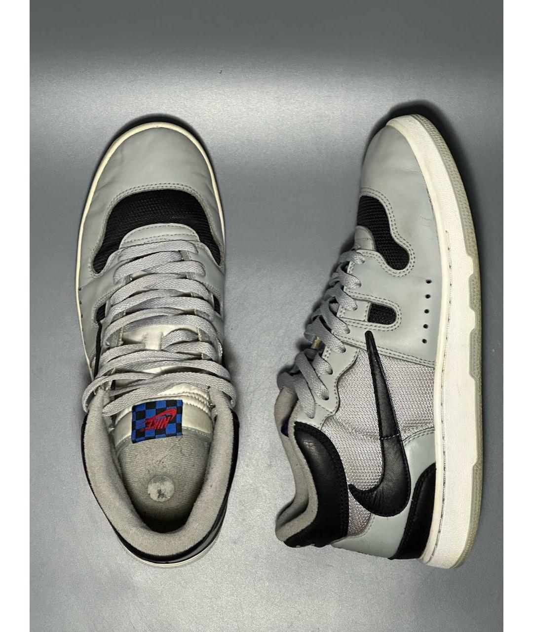 NIKE Серые кожаные высокие кроссовки / кеды, фото 3