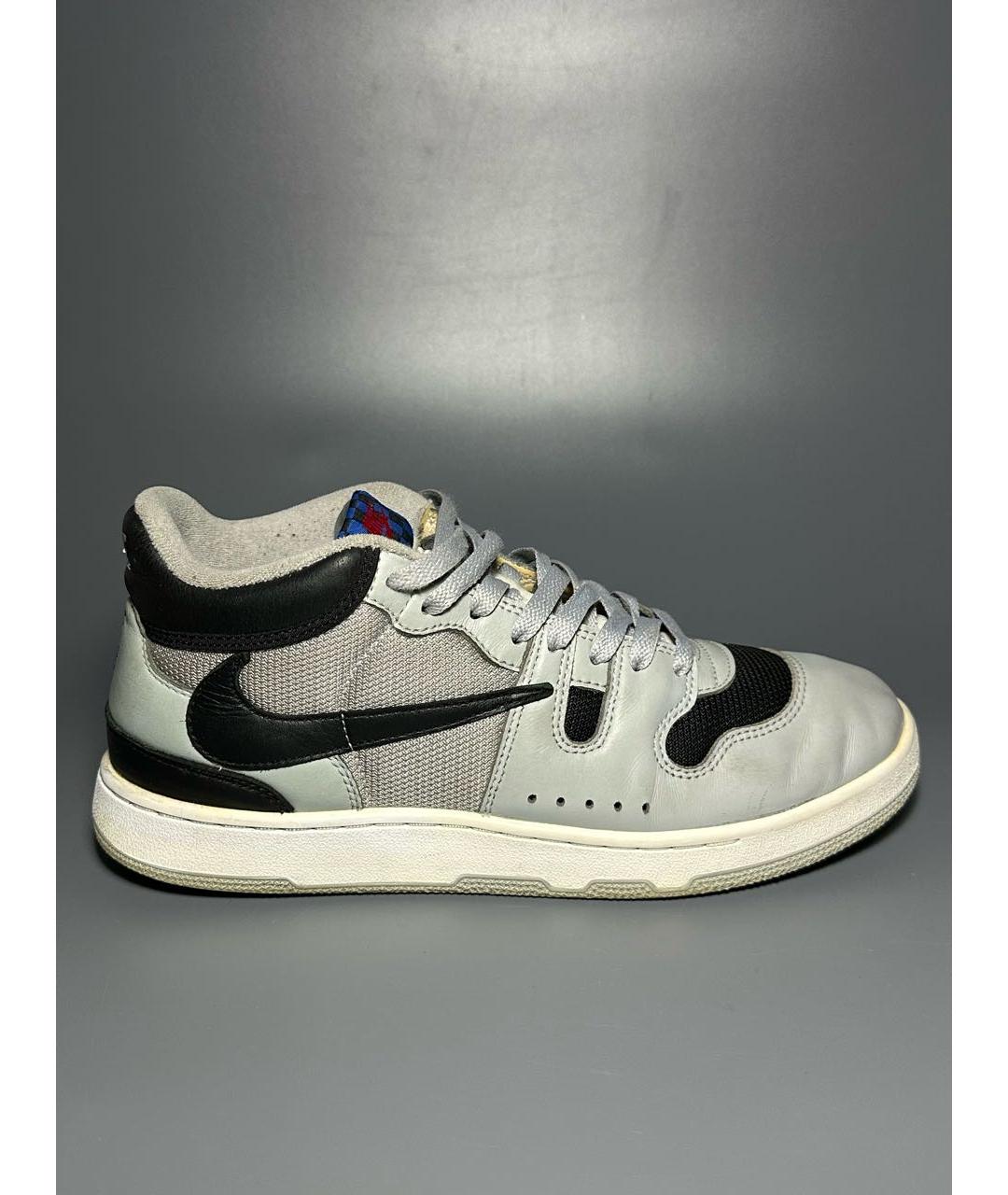 NIKE Серые кожаные высокие кроссовки / кеды, фото 9