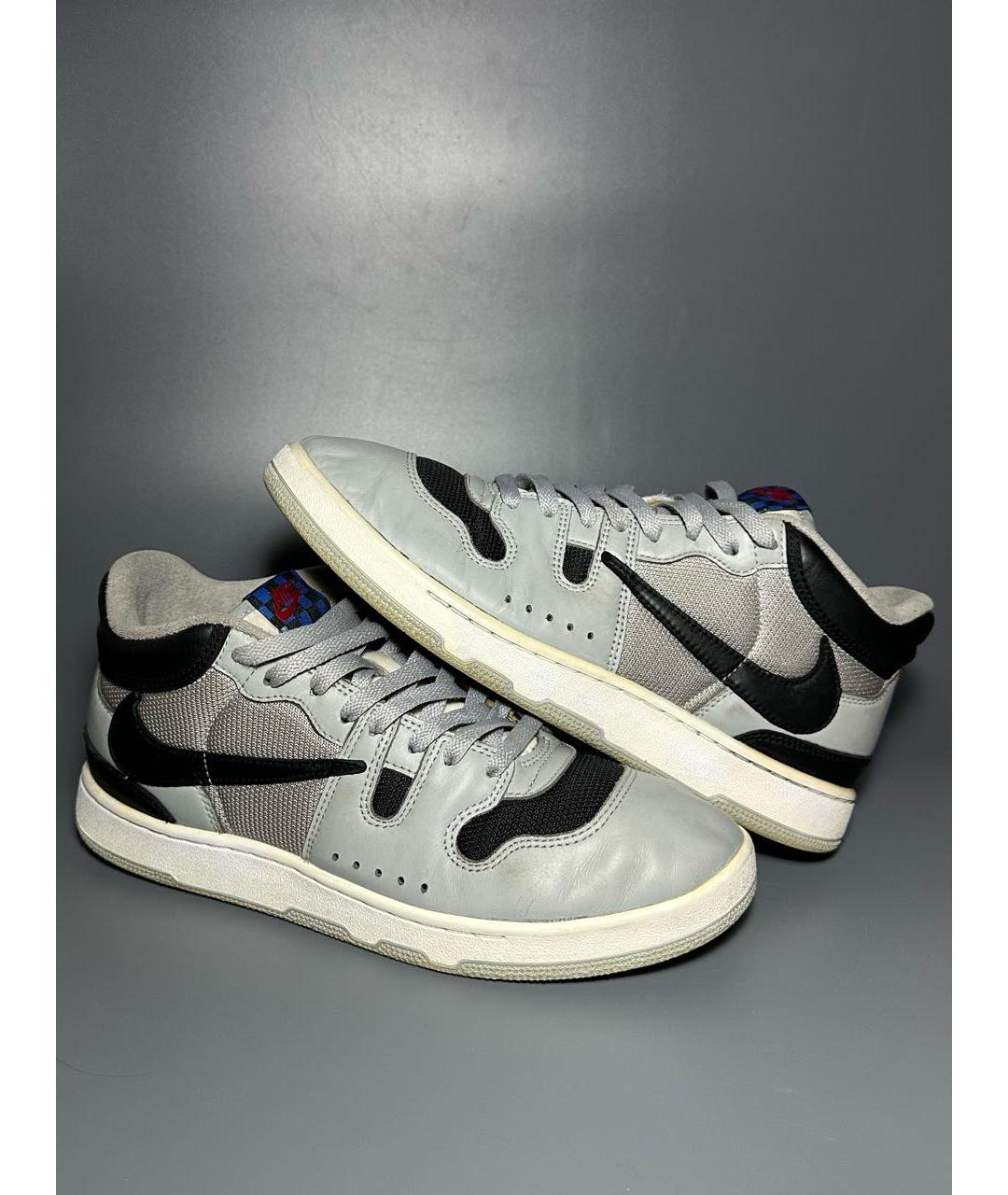 NIKE Серые кожаные высокие кроссовки / кеды, фото 6