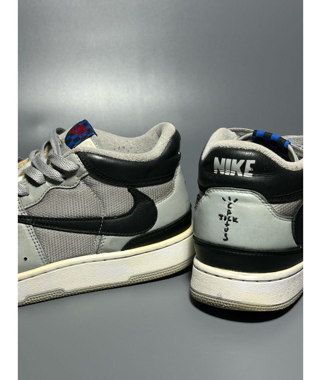 NIKE Серые кожаные высокие кроссовки / кеды, фото 8