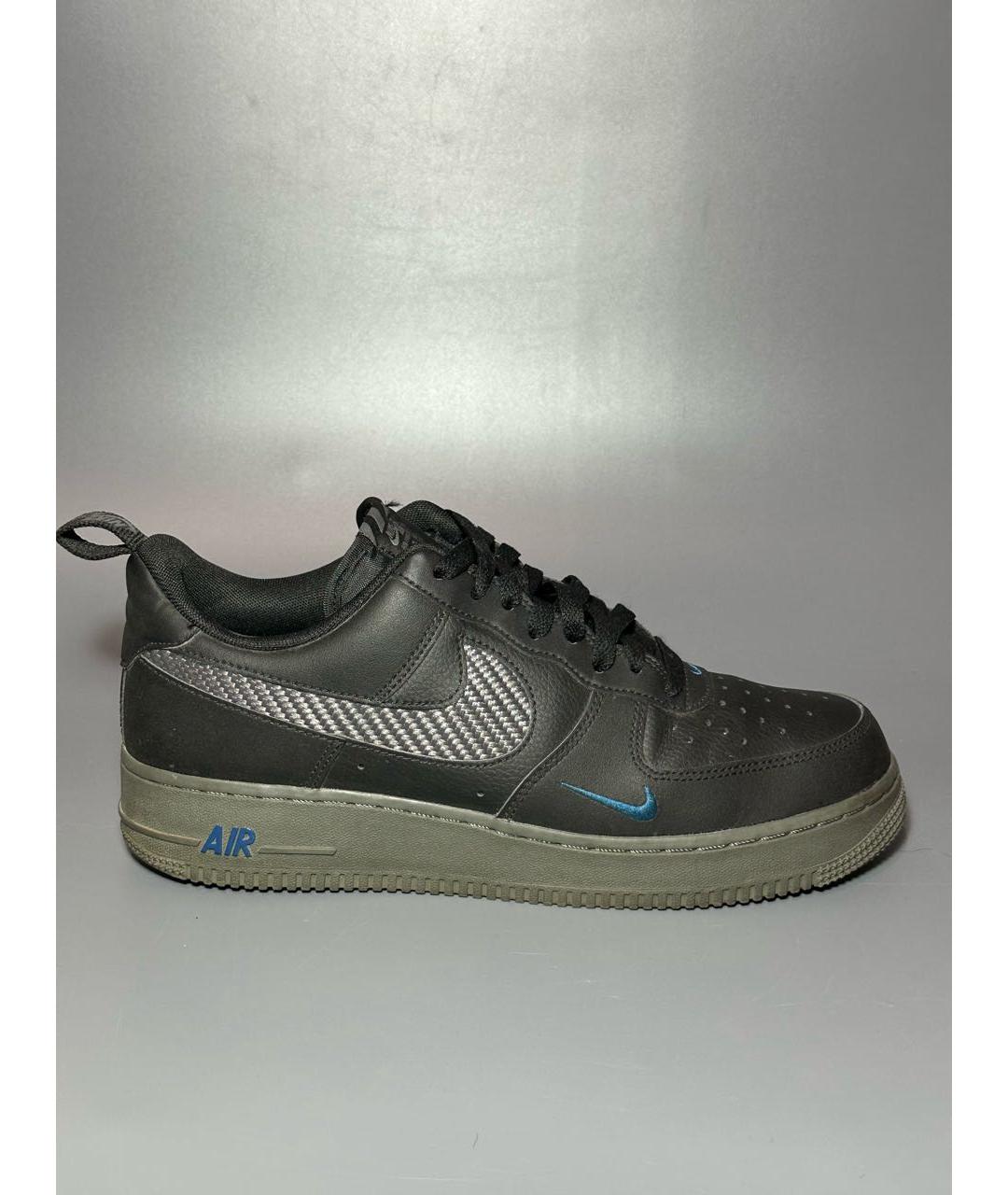 NIKE Черные кожаные низкие кроссовки / кеды, фото 9