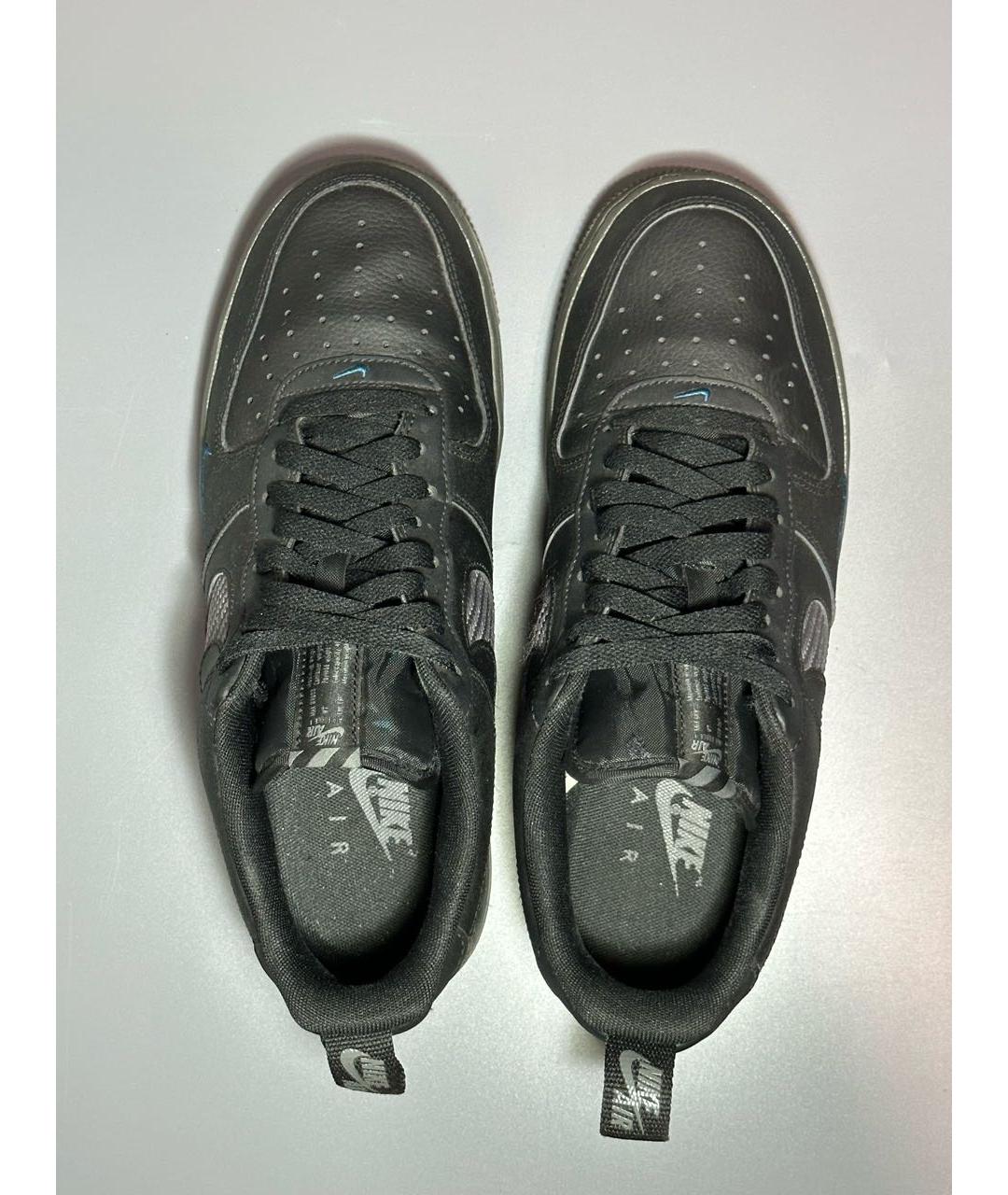 NIKE Черные кожаные низкие кроссовки / кеды, фото 3