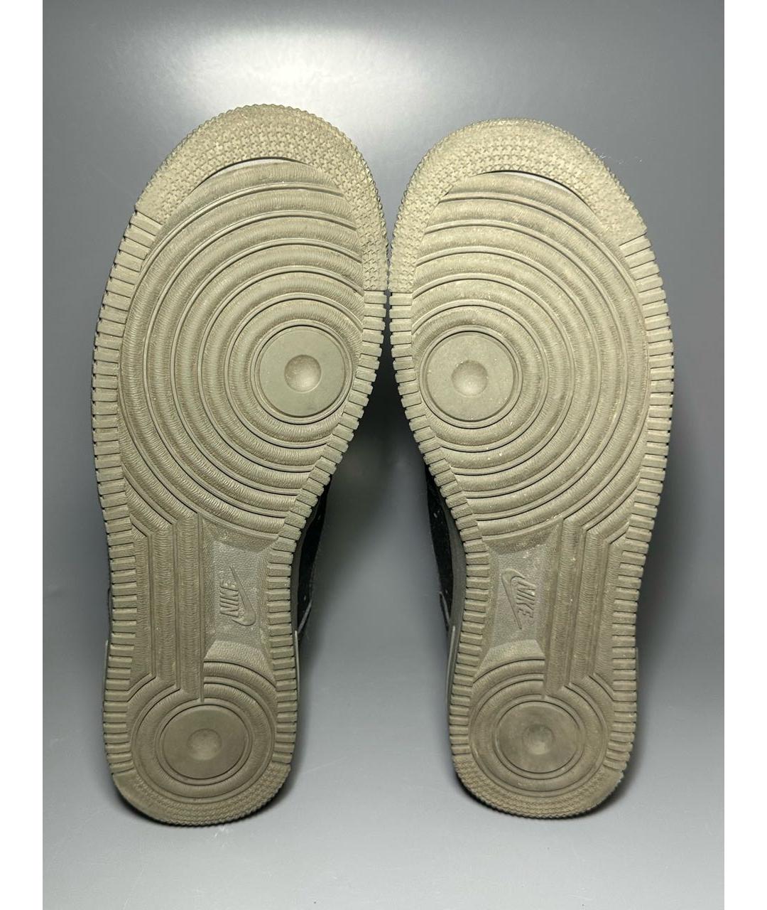 NIKE Черные кожаные низкие кроссовки / кеды, фото 8
