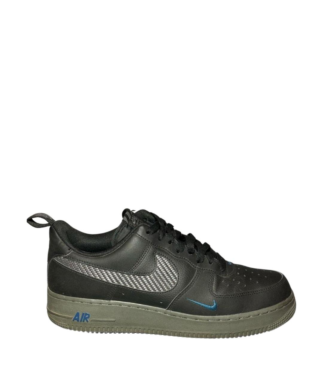 NIKE Черные кожаные низкие кроссовки / кеды, фото 1