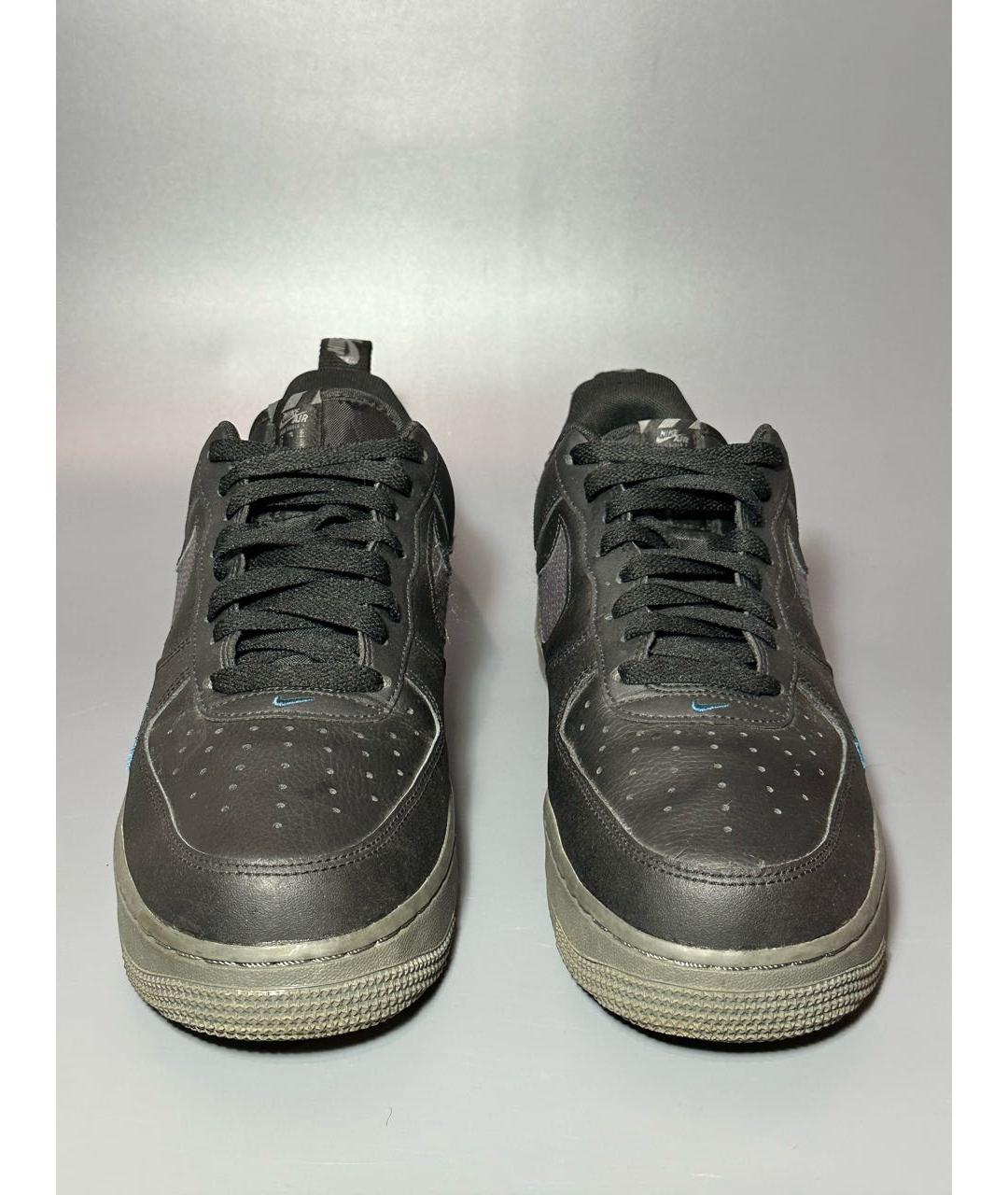 NIKE Черные кожаные низкие кроссовки / кеды, фото 2