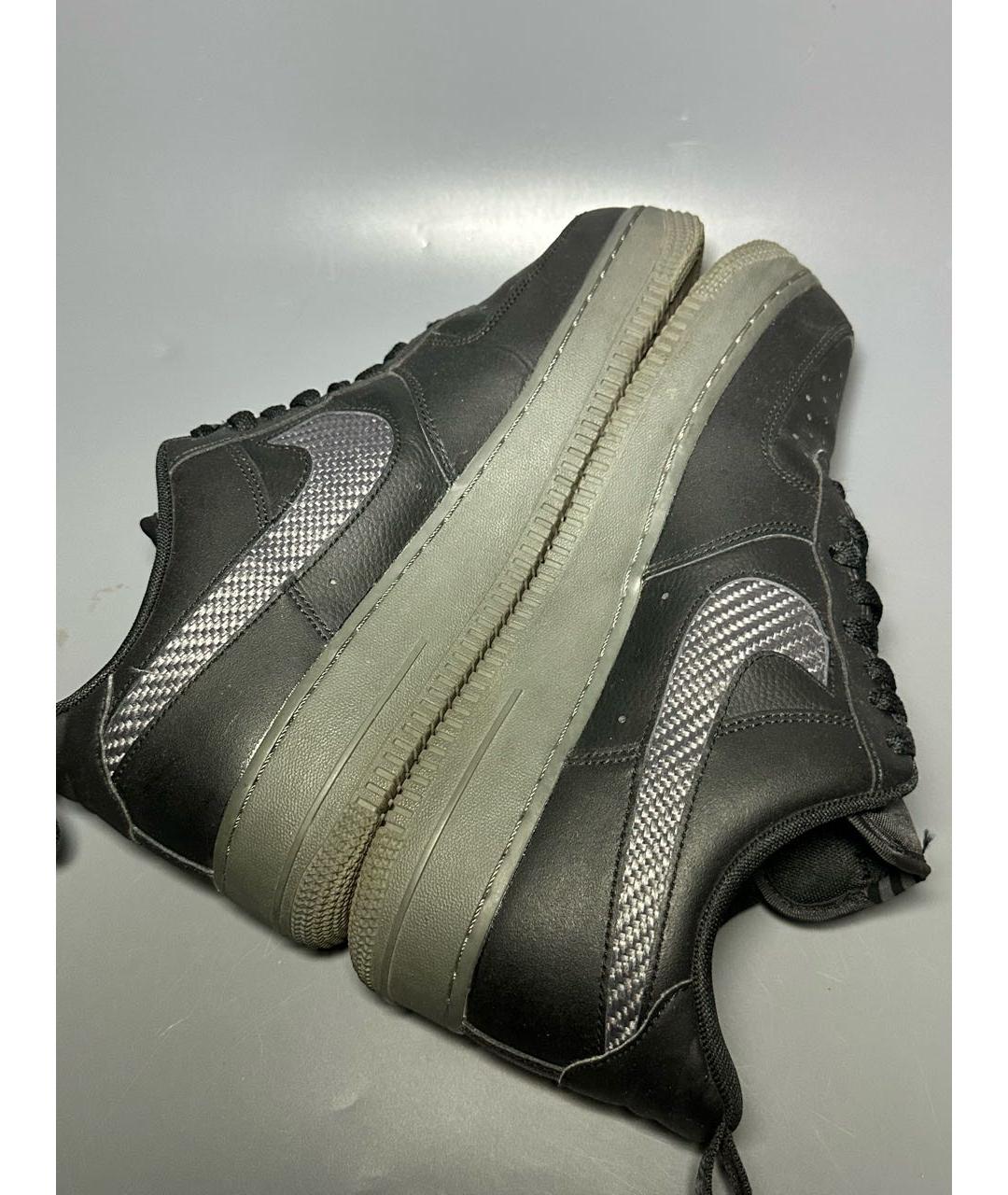 NIKE Черные кожаные низкие кроссовки / кеды, фото 7