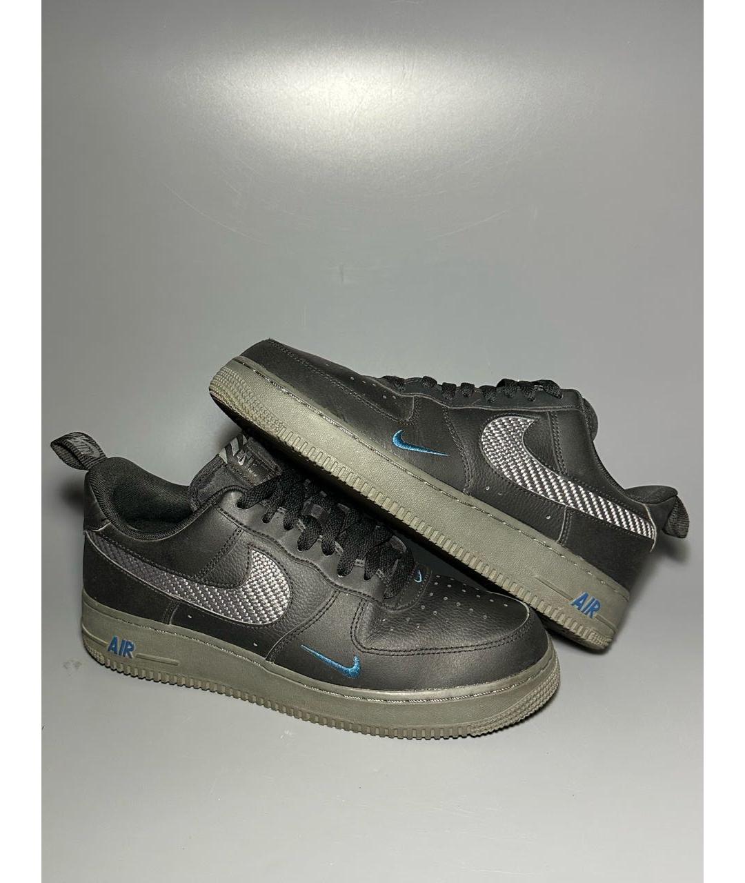 NIKE Черные кожаные низкие кроссовки / кеды, фото 6