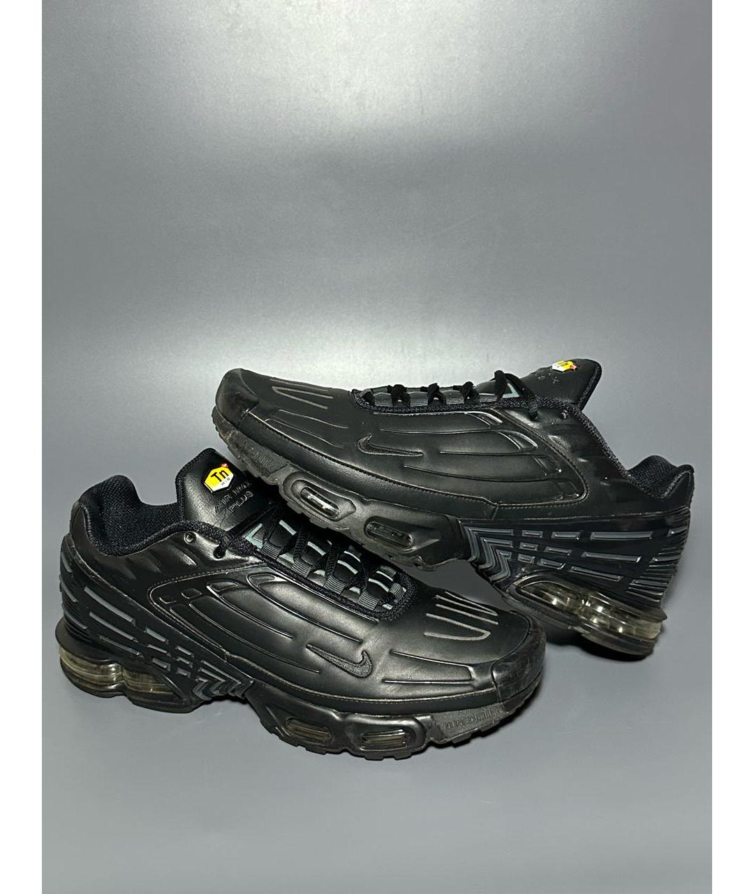 NIKE Черные кожаные низкие кроссовки / кеды, фото 6