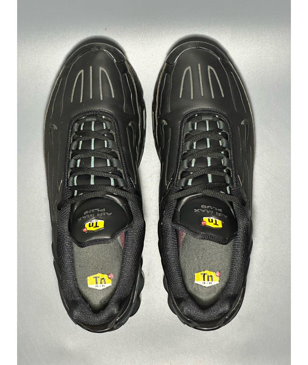 NIKE Черные кожаные низкие кроссовки / кеды, фото 3