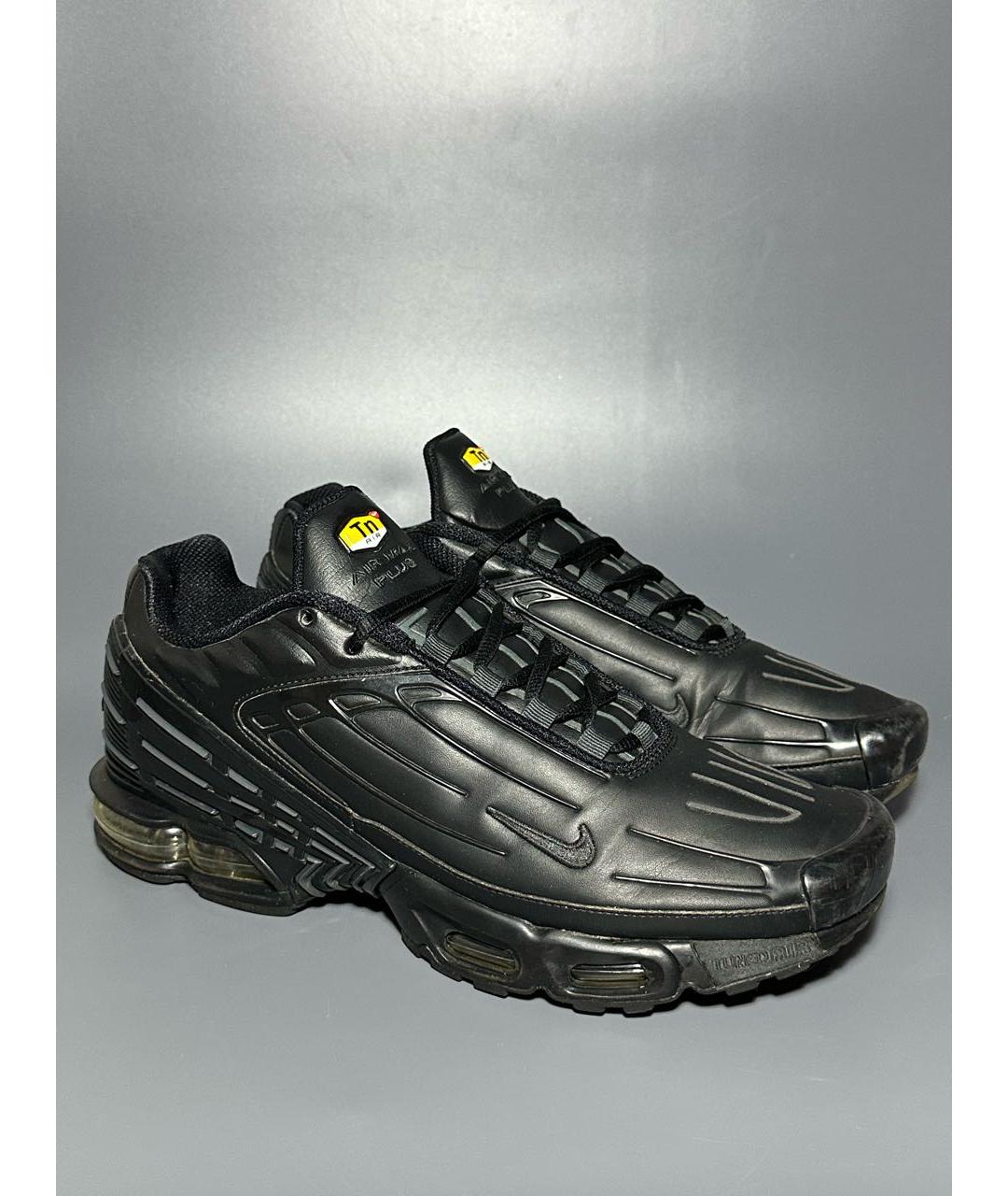 NIKE Черные кожаные низкие кроссовки / кеды, фото 5