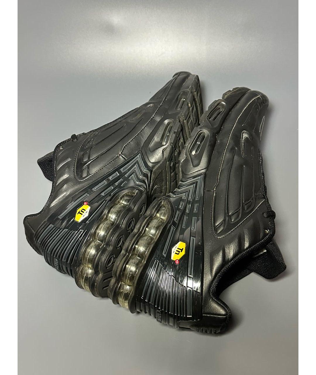 NIKE Черные кожаные низкие кроссовки / кеды, фото 7
