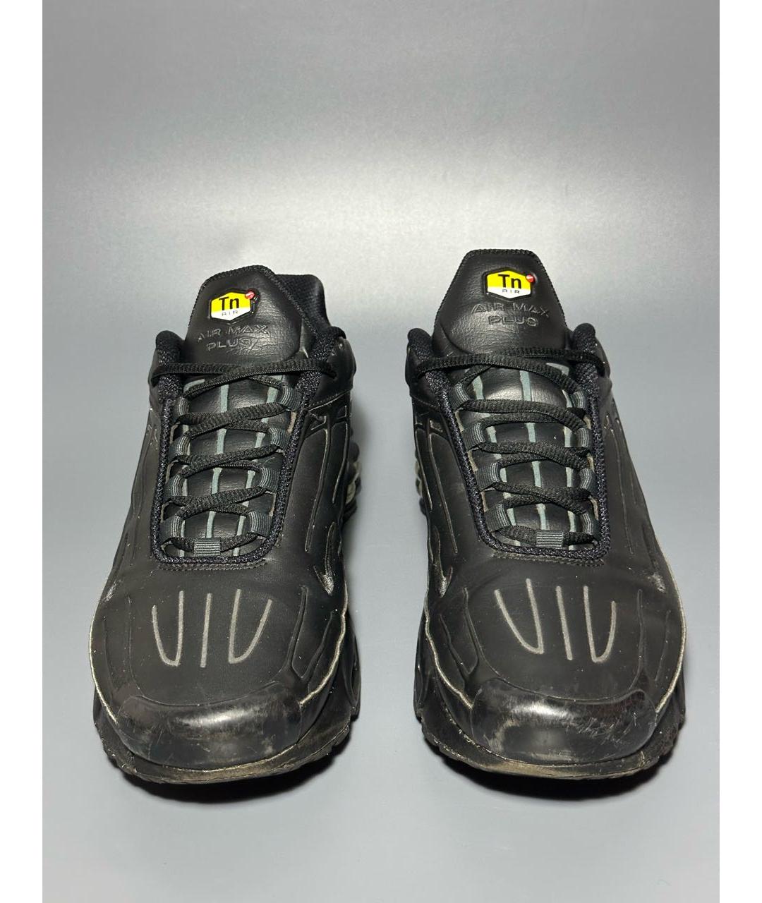 NIKE Черные кожаные низкие кроссовки / кеды, фото 2