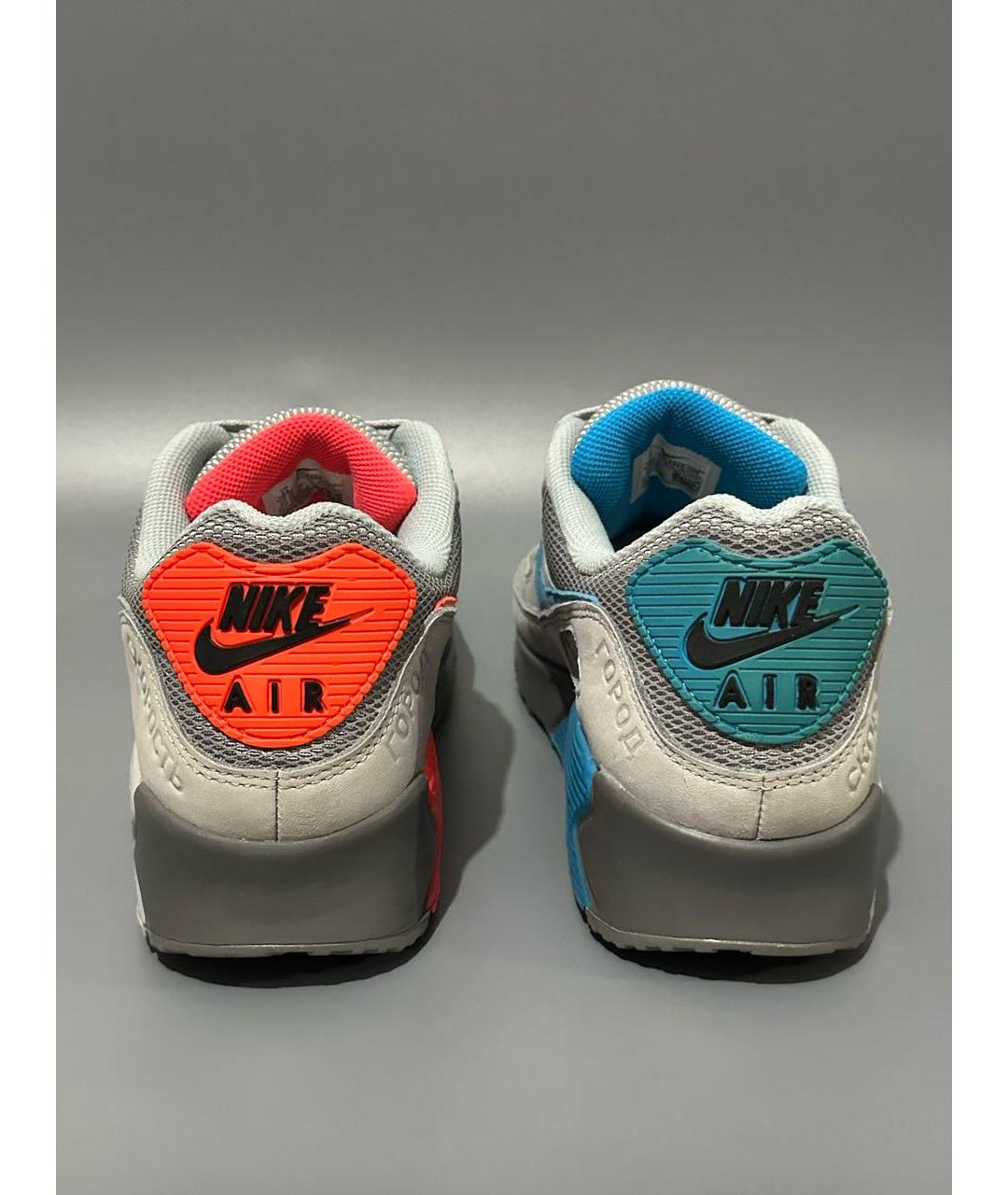 NIKE Антрацитовые нубуковые низкие кроссовки / кеды, фото 4