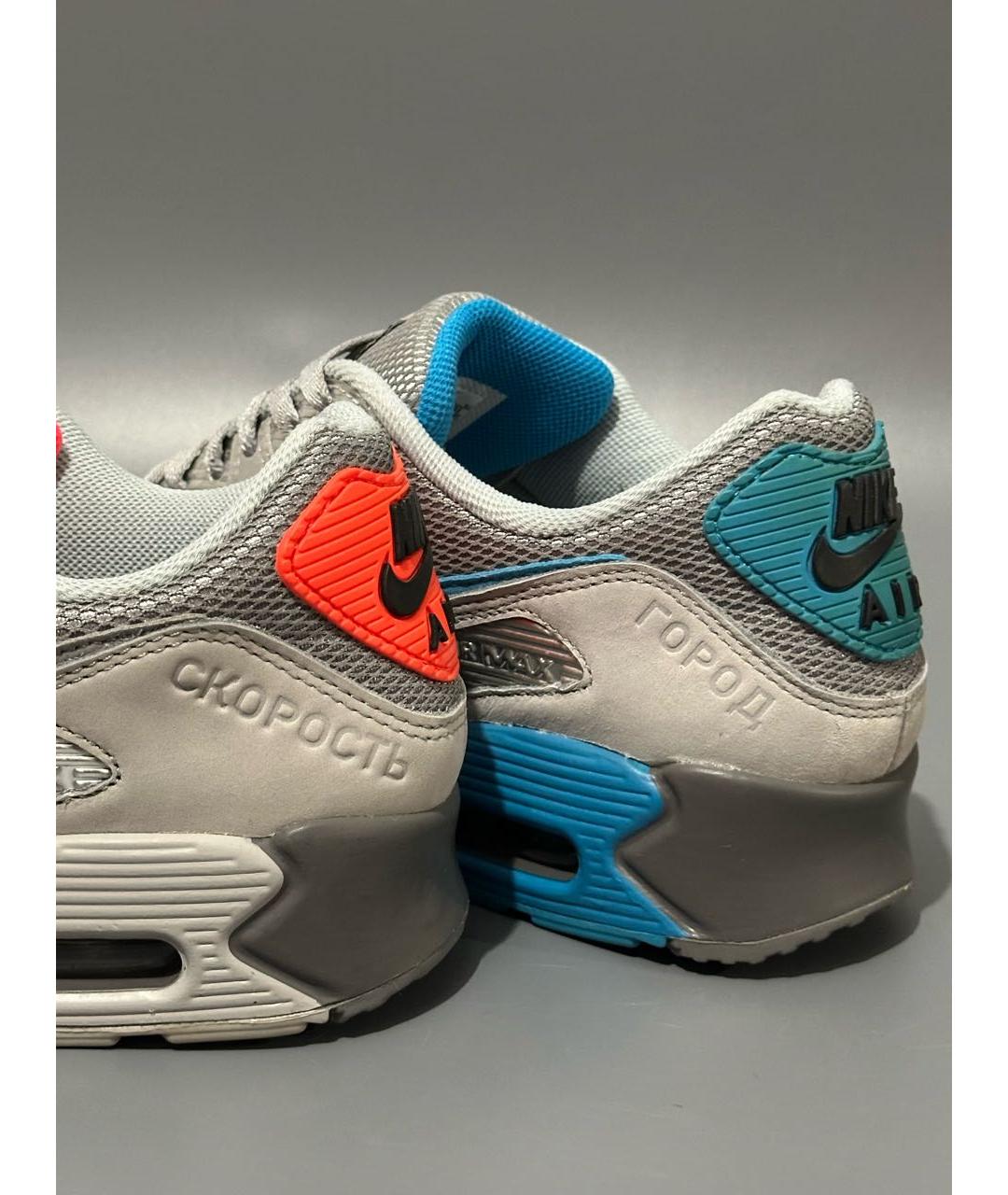 NIKE Антрацитовые нубуковые низкие кроссовки / кеды, фото 7