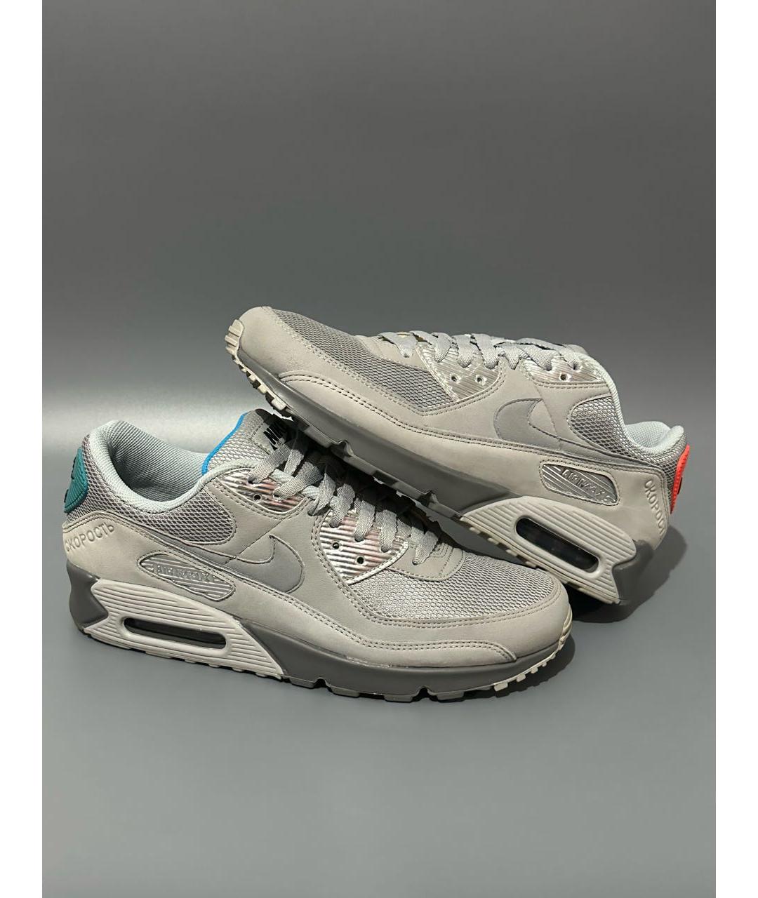 NIKE Антрацитовые нубуковые низкие кроссовки / кеды, фото 6