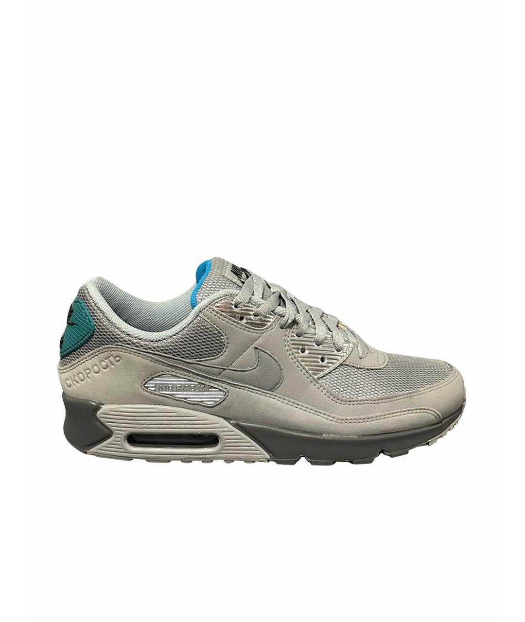 NIKE Антрацитовые нубуковые низкие кроссовки / кеды, фото 1