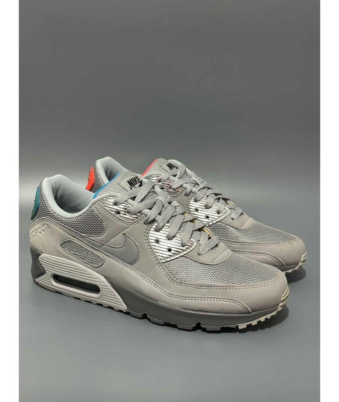 NIKE Антрацитовые нубуковые низкие кроссовки / кеды, фото 5