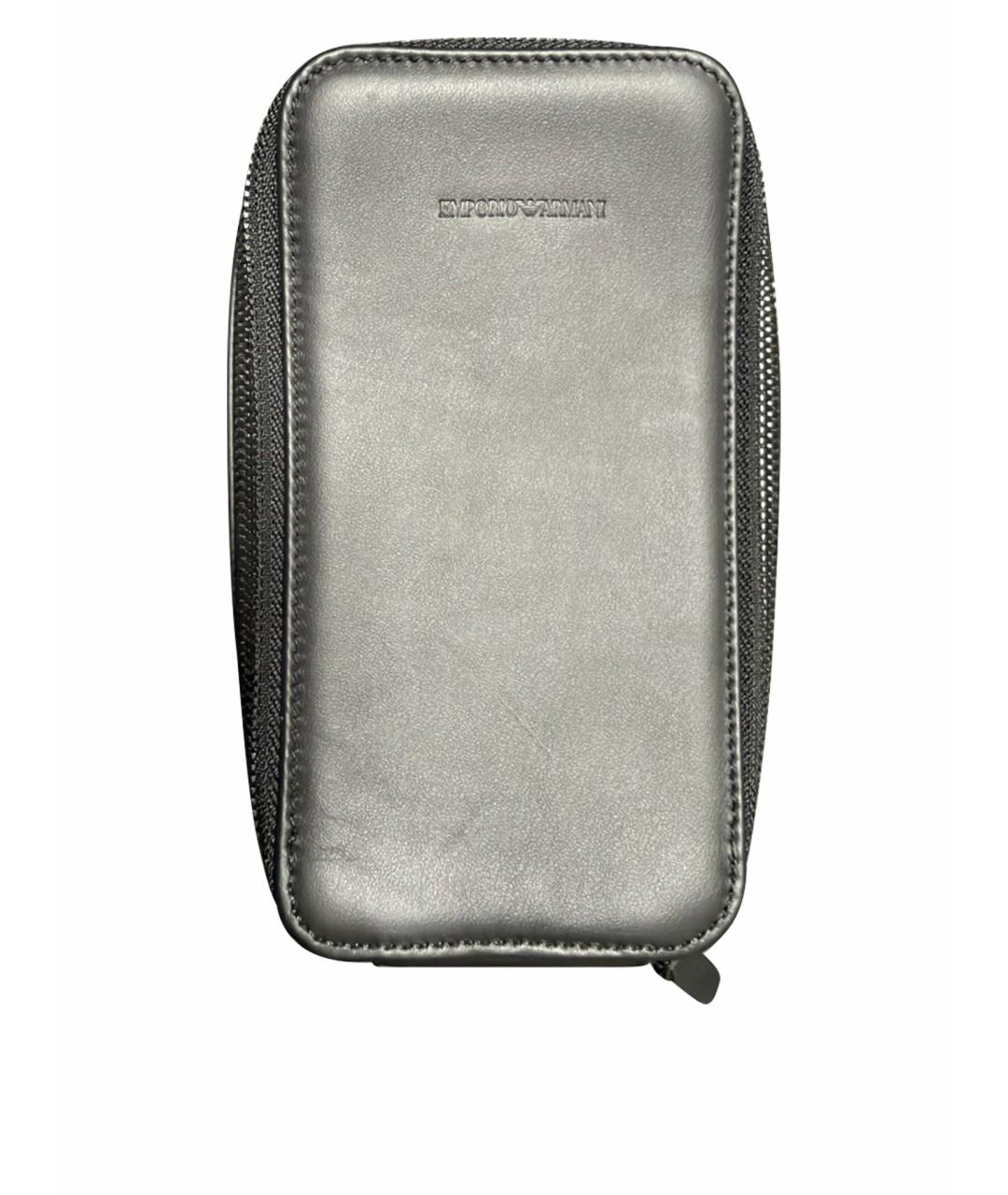 EMPORIO ARMANI Черная кожаная сумка на плечо, фото 1