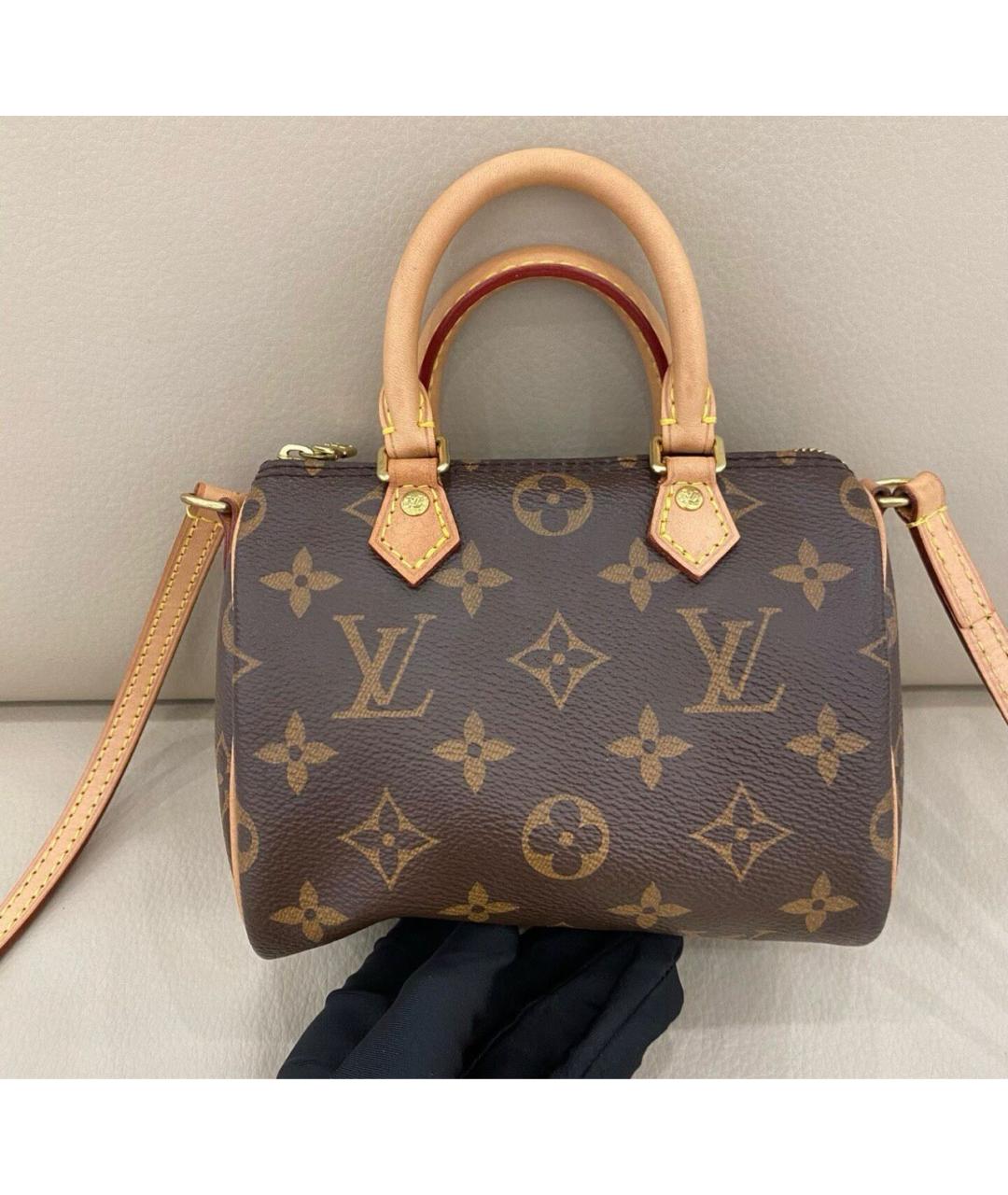 LOUIS VUITTON Коричневая кожаная сумка через плечо, фото 2