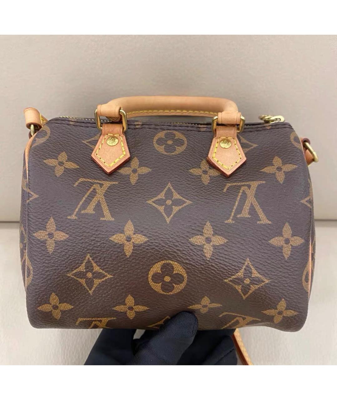 LOUIS VUITTON Коричневая кожаная сумка через плечо, фото 4