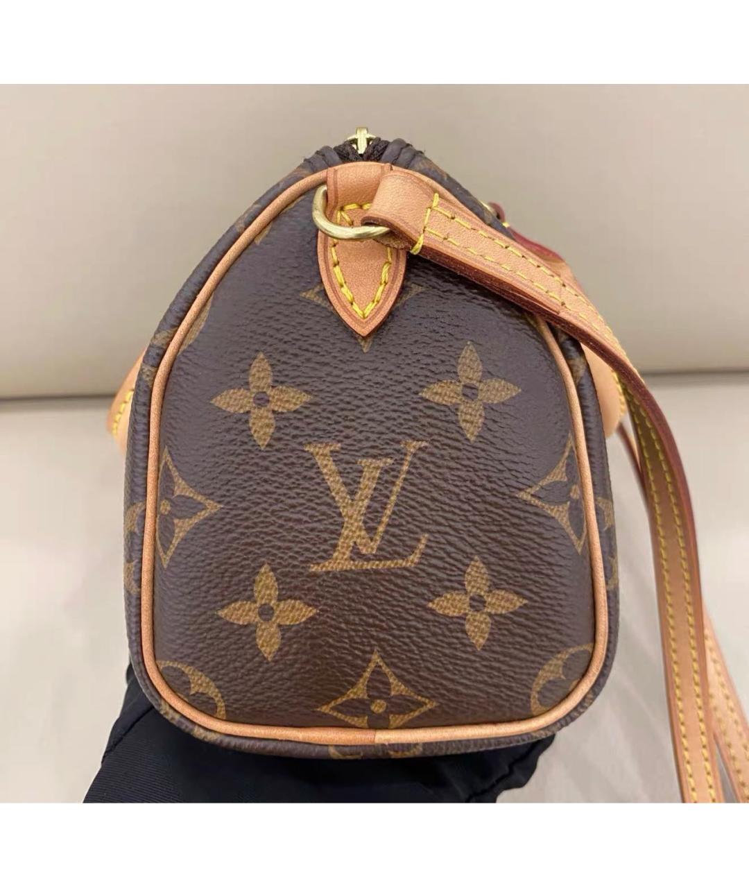LOUIS VUITTON Коричневая кожаная сумка через плечо, фото 5