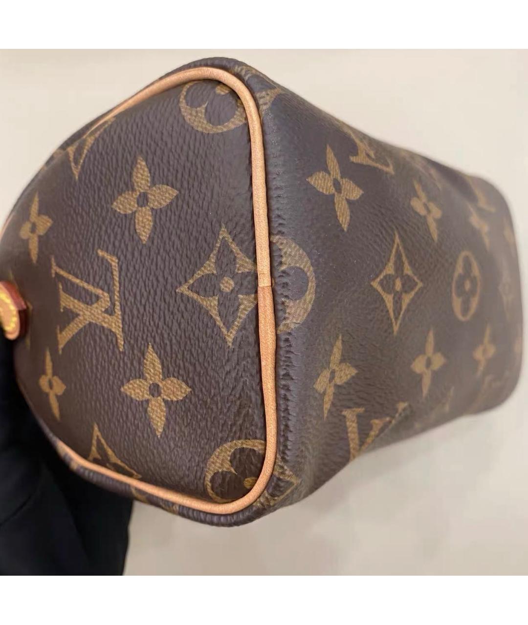 LOUIS VUITTON Коричневая кожаная сумка через плечо, фото 6