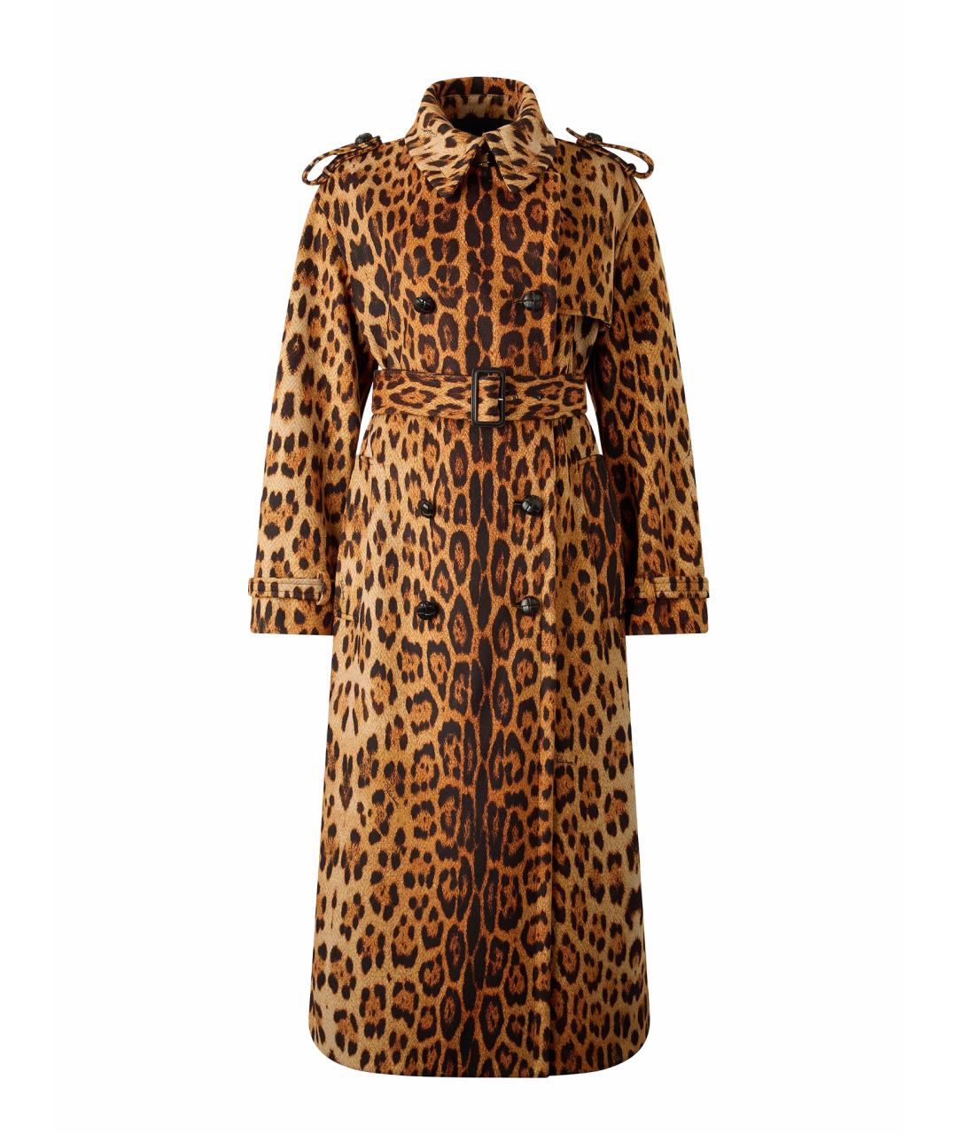 ROBERTO CAVALLI Коричневый полиэстеровый тренч/плащ, фото 1