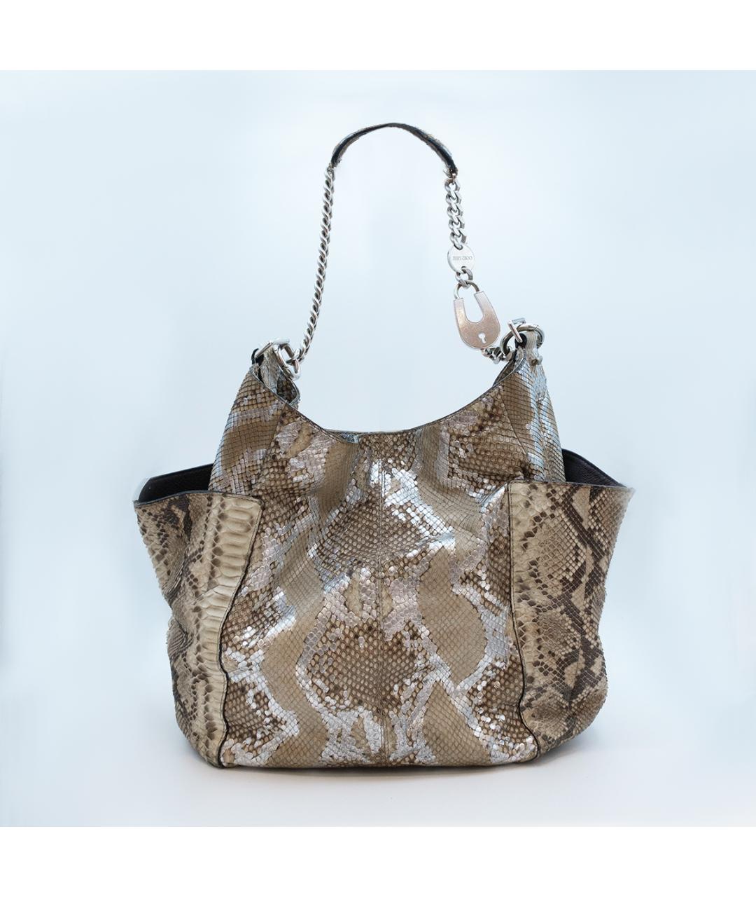 JIMMY CHOO Коричневая кожаная сумка тоут, фото 2