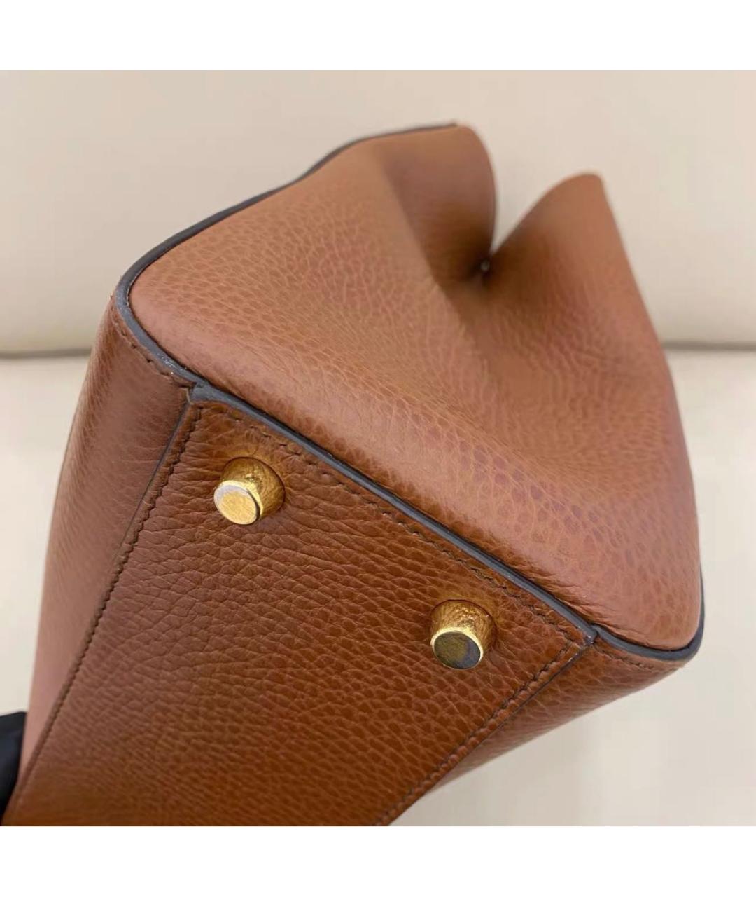 GUCCI Коричневая кожаная сумка с короткими ручками, фото 7