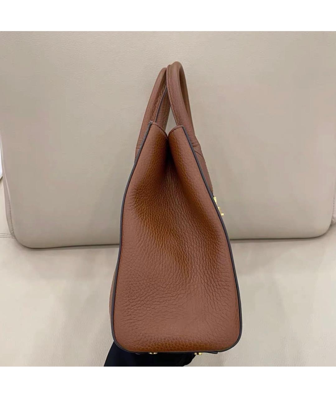 GUCCI Коричневая кожаная сумка с короткими ручками, фото 2