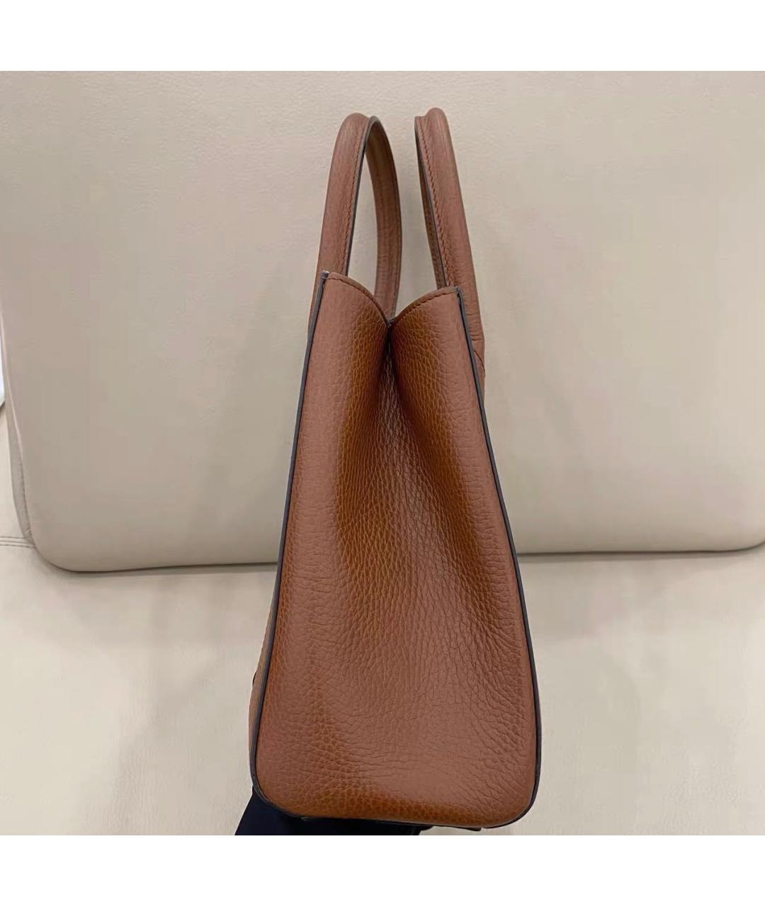 GUCCI Коричневая кожаная сумка с короткими ручками, фото 4